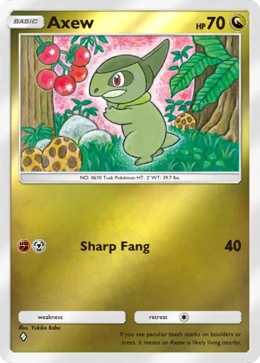 Axew card art (Deluxe Pack: Mega)