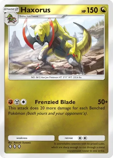 Haxorus card art (Deluxe Pack: Mega)