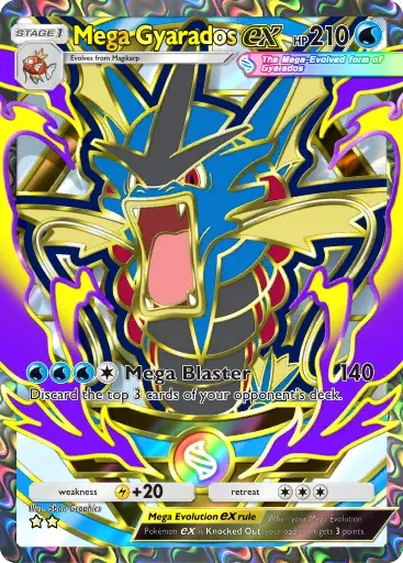 Mega Gyarados ex card art (Deluxe Pack: Mega)