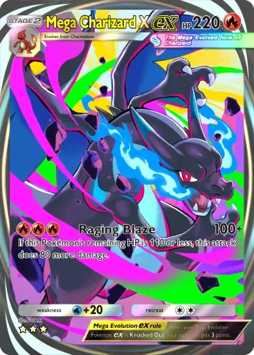 Mega Charizard X ex card art (Deluxe Pack: Mega)